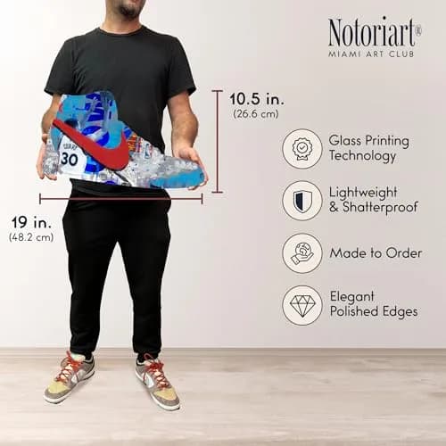 NotoriArt Retro Sneaker Acrylic Wall Art Die-Cut 19" x 10.5" | Street Art Sneaker Shape thumbnail 6
