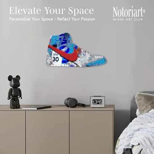 NotoriArt Retro Sneaker Acrylic Wall Art Die-Cut 19" x 10.5" | Street Art Sneaker Shape thumbnail 2