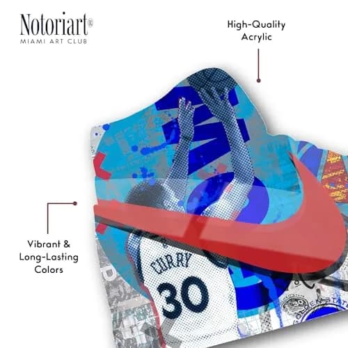NotoriArt Retro Sneaker Acrylic Wall Art Die-Cut 19" x 10.5" | Street Art Sneaker Shape thumbnail 3