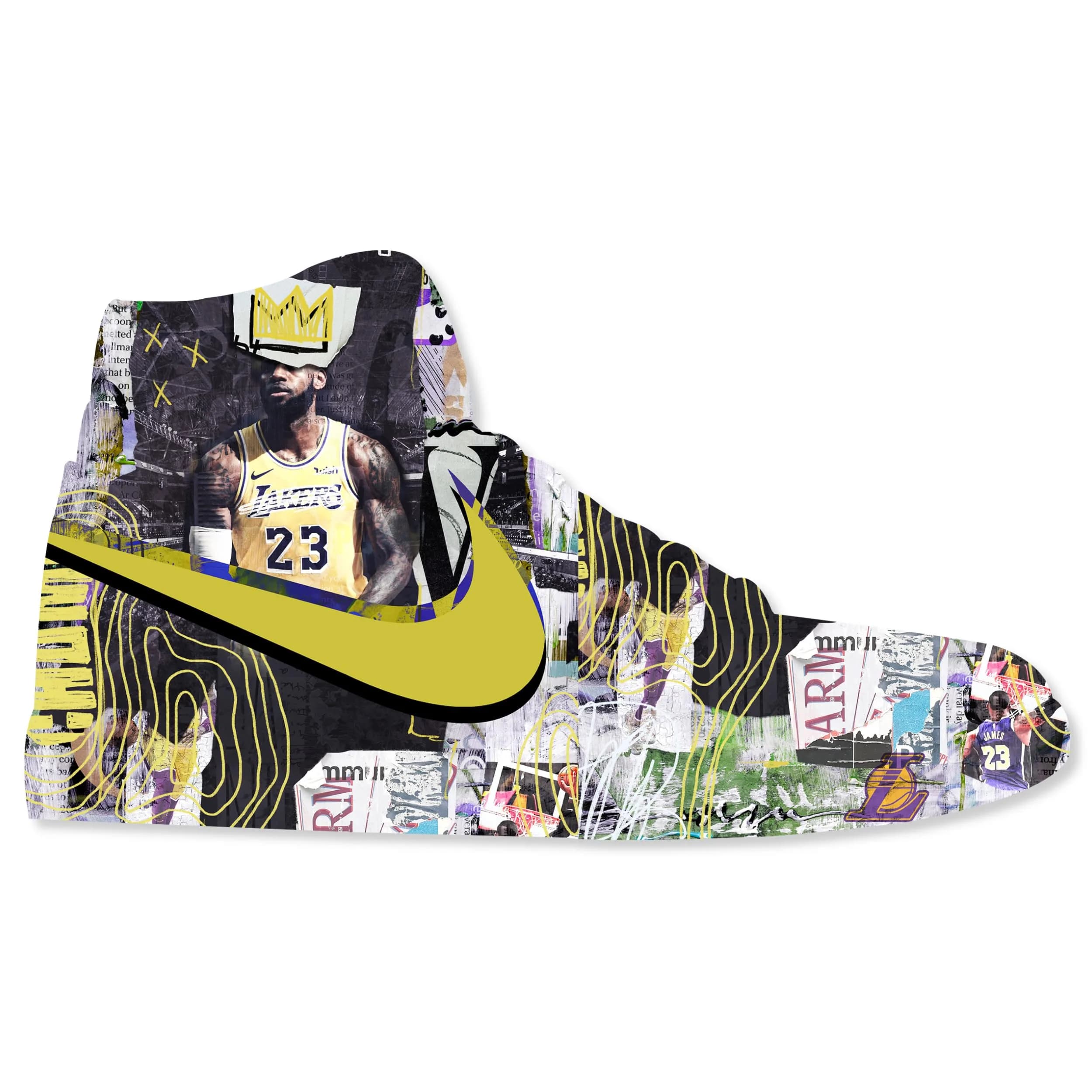 NotoriArt Retro Sneaker Acrylic Wall Art Die-Cut 19" x 10.5" | King Sneaker Shape, Vibrant Graffiti - main product image