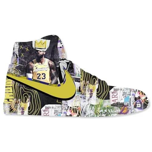 NotoriArt Retro Sneaker Acrylic Wall Art Die-Cut 19" x 10.5" | King Sneaker Shape, Vibrant Graffiti thumbnail 1