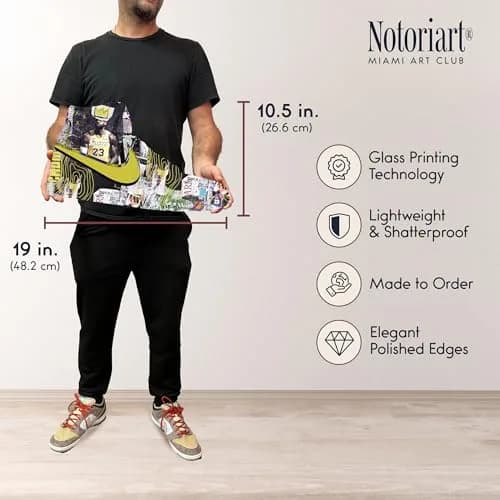 NotoriArt Retro Sneaker Acrylic Wall Art Die-Cut 19" x 10.5" | King Sneaker Shape, Vibrant Graffiti thumbnail 6