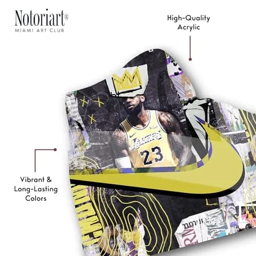 NotoriArt Retro Sneaker Acrylic Wall Art Die-Cut 19" x 10.5" | King Sneaker Shape, Vibrant Graffiti thumbnail 3