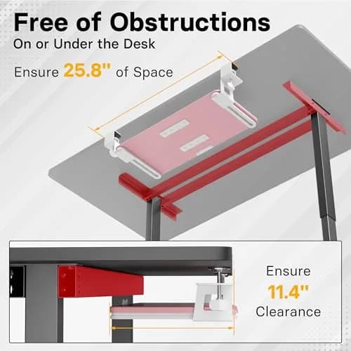 BONTEC Under Desk Keyboard Tray, Pull-Out Platform for Ergonomic Workspace | Fits Desks Up to 1.97 inches thumbnail 7