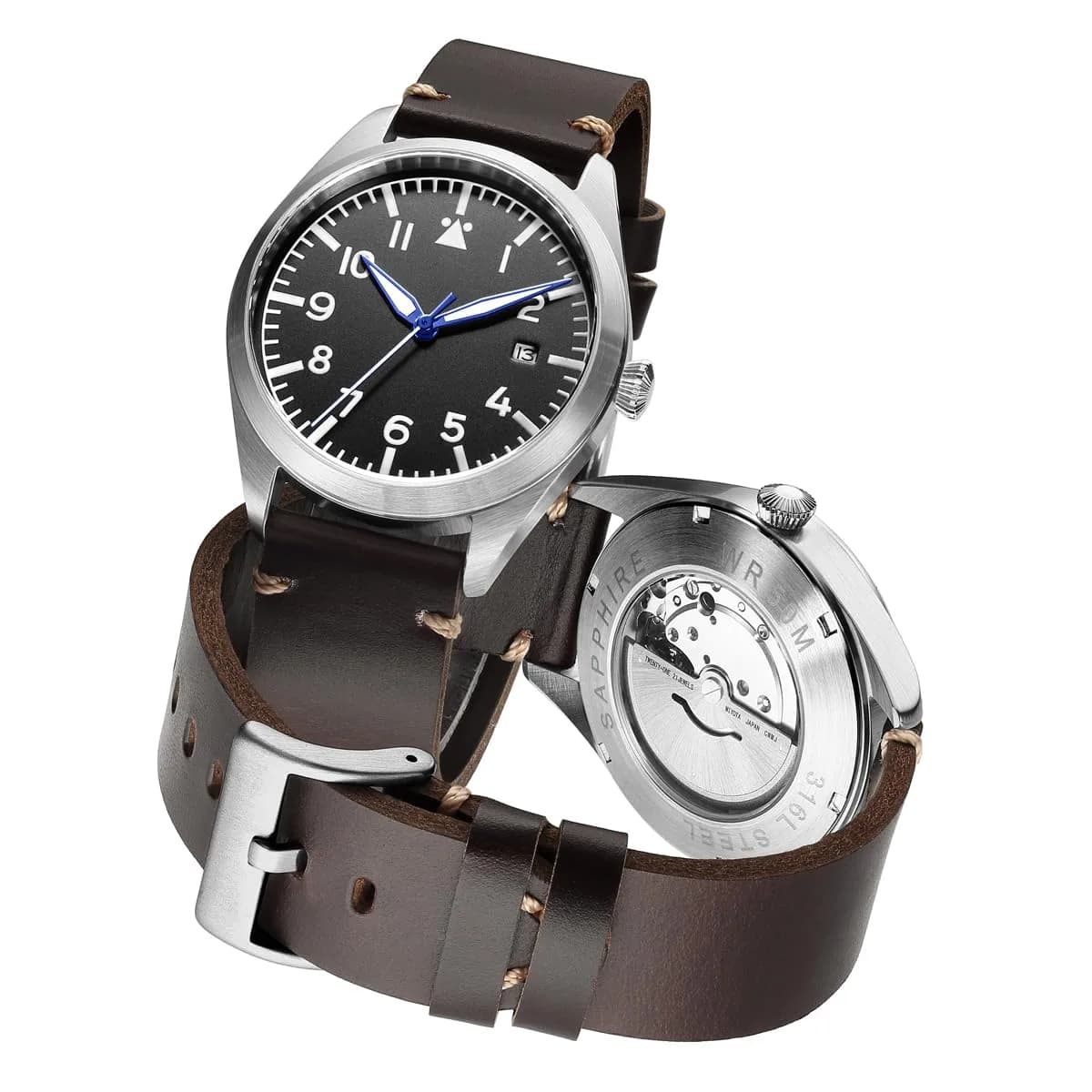 Boyarca Pilot Watch Men's Aviator Automatic Mechanical Watch 40mm (1.57 in) | Japan MIYOTA 8215 Movement - main product image