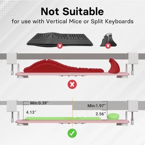 BONTEC Under Desk Keyboard Tray, Pull-Out Platform for Ergonomic Workspace | Fits Desks Up to 1.97 Inches thumbnail 5