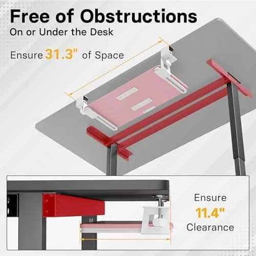 BONTEC Under Desk Keyboard Tray, Pull-Out Platform for Ergonomic Workspace | Fits Desks Up to 1.97 Inches thumbnail 6