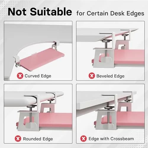 BONTEC Under Desk Keyboard Tray, Pull-Out Platform for Ergonomic Workspace | Fits Desks Up to 1.97 Inches thumbnail 2