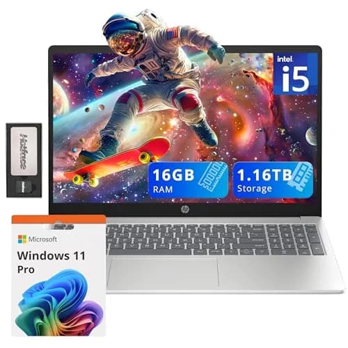 HP Pavilion Notebook 15.6" FHD IPS Anti-Glare Laptop, Intel i5-1235U, 16GB RAM, 1.16TB Storage, Windows 11 Pro, Silver thumbnail 1