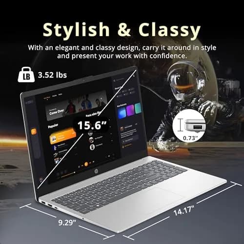 HP Pavilion Notebook 15.6" FHD IPS Anti-Glare Laptop, Intel i5-1235U, 16GB RAM, 1.16TB Storage, Windows 11 Pro, Silver thumbnail 8