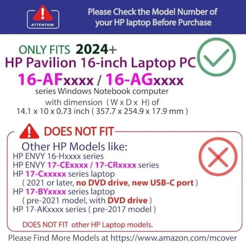 mCover Case ONLY for HP Pavilion 16-inch Laptop 2024+ | Clear Polycarbonate Shell (70-120 chars) thumbnail 3