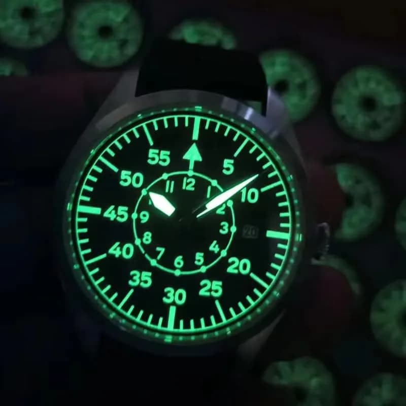 Boyarca Pilot Watch Men's Aviator Automatic Mechanical Watch 40mm (Black B) | Japan MIYOTA 8215 Movement thumbnail 7