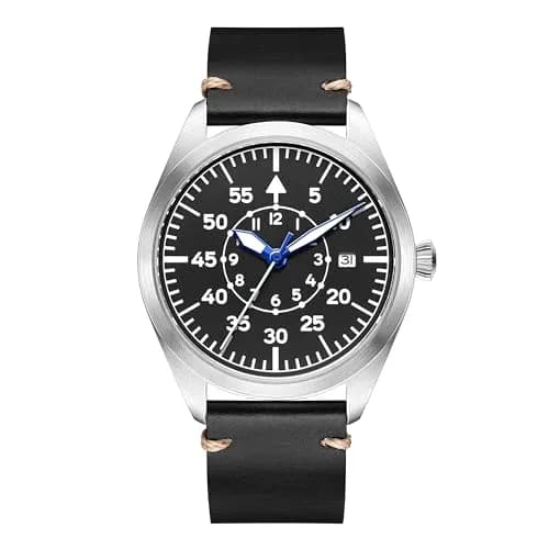 Boyarca Pilot Watch Men's Aviator Automatic Mechanical Watch 40mm (Black B) | Japan MIYOTA 8215 Movement thumbnail 2