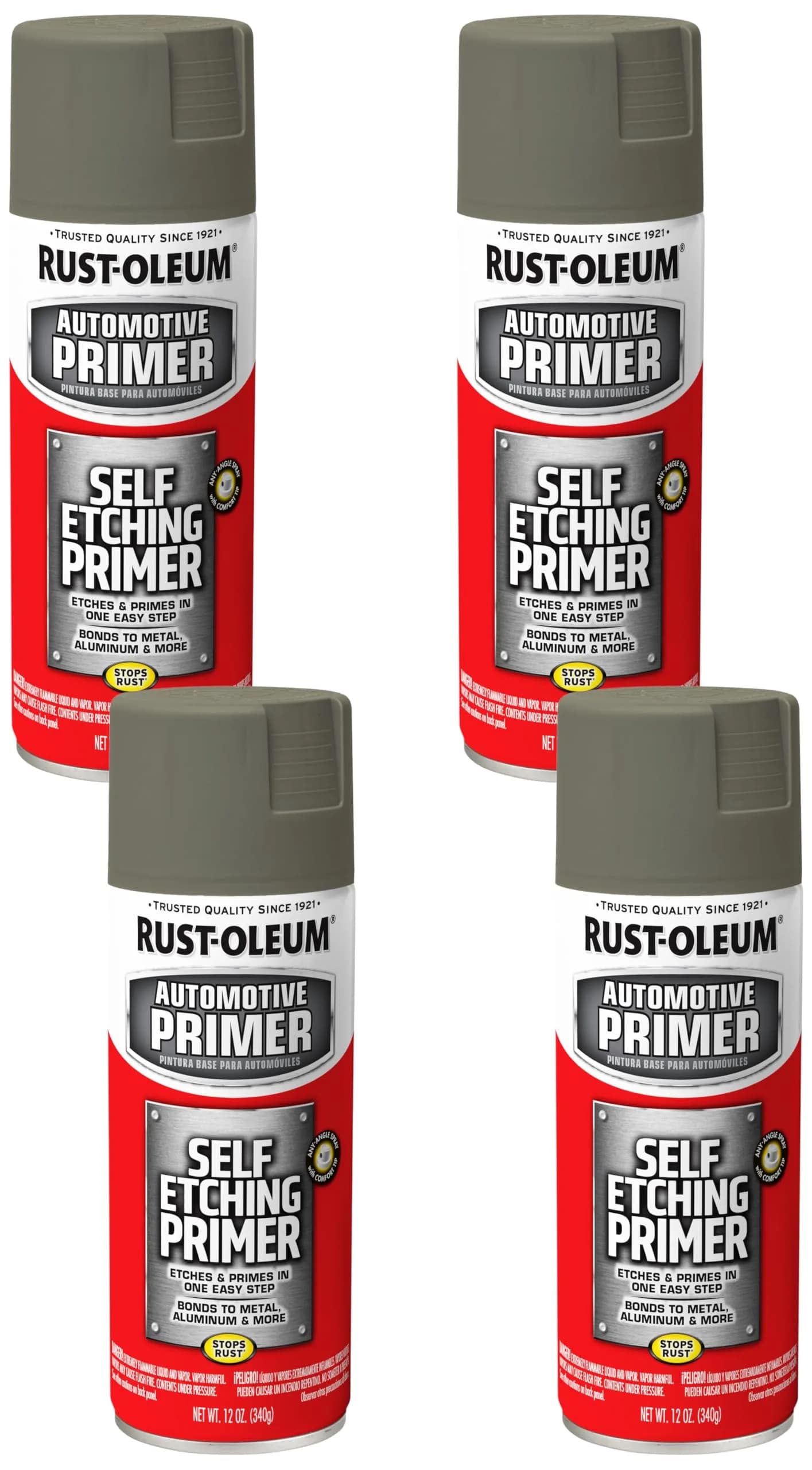 Rust-Oleum Automotive Self Etching Primer Spray Paint - Dark Green, 12 oz (Pack of 4) - main product image