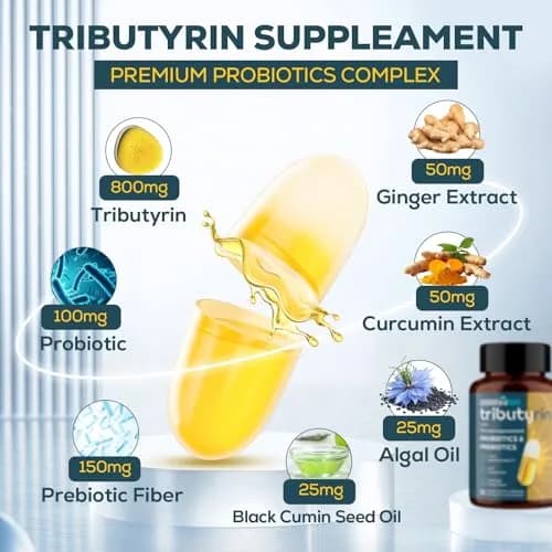 Quorinthiumax Tributyrin Supplement for Gut & Immune 800mg | High Bioavailability with Microencapsulated Probiotics & Prebiotics - 90 Capsules thumbnail 4