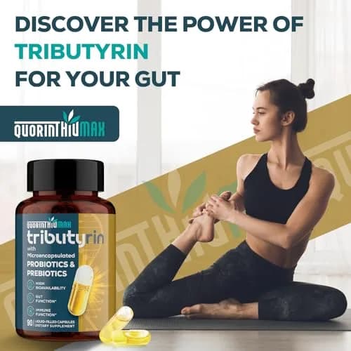 Quorinthiumax Tributyrin Supplement for Gut & Immune 800mg | High Bioavailability with Microencapsulated Probiotics & Prebiotics - 90 Capsules thumbnail 6