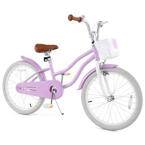 HONEY JOY Kids Bike, 20 Inch Purple | Fully Enclosed Chain, Adjustable Handlebar & Seat, Safe Dual Brake System thumbnail 8