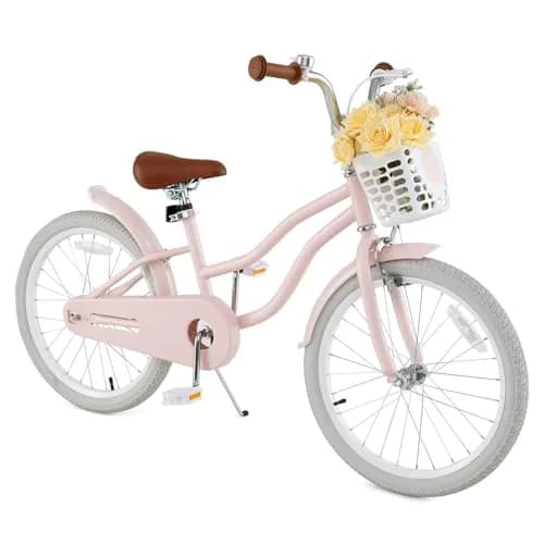HONEY JOY Kids Bike, 20 Inch Pink | Adjustable Handlebar & Seat, Fully Enclosed Chain, Kids Bicycle for 8+ thumbnail 1