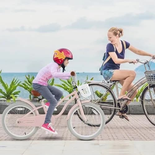 HONEY JOY Kids Bike, 20 Inch Pink | Adjustable Handlebar & Seat, Fully Enclosed Chain, Kids Bicycle for 8+ thumbnail 2
