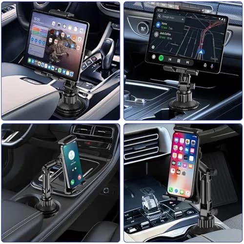 Aourxiv Car Cup Holder Phone & Tablet Mount | 8.7" Adjustable Arm, 4"-13" Device Compatibility thumbnail 7