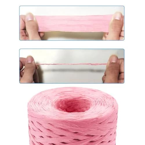 CREATRILL Raffia Paper Craft Ribbon 218 Yards (654 ft / 199 m) Pink | Eco-Friendly & Biodegradable thumbnail 4