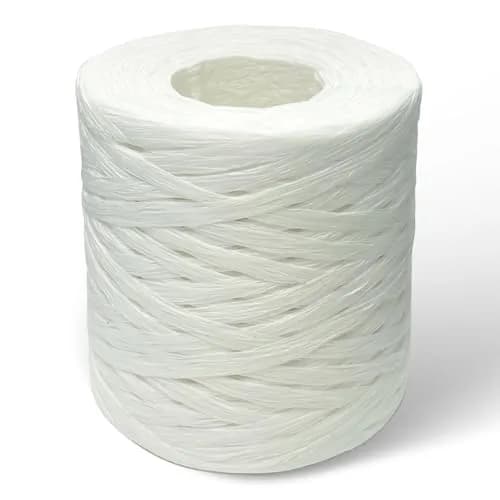 CREATRILL Raffia Paper Craft Ribbon 218 Yards (654 ft / 199 m) | Natural Rustic White thumbnail 1