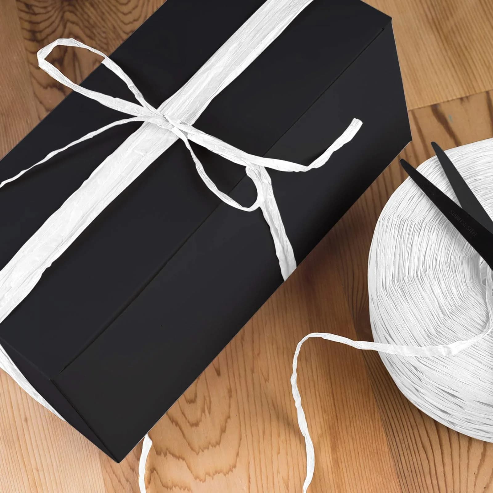 CREATRILL Raffia Paper Craft Ribbon 218 Yards (654 ft / 199 m) | Natural Rustic White - view 3