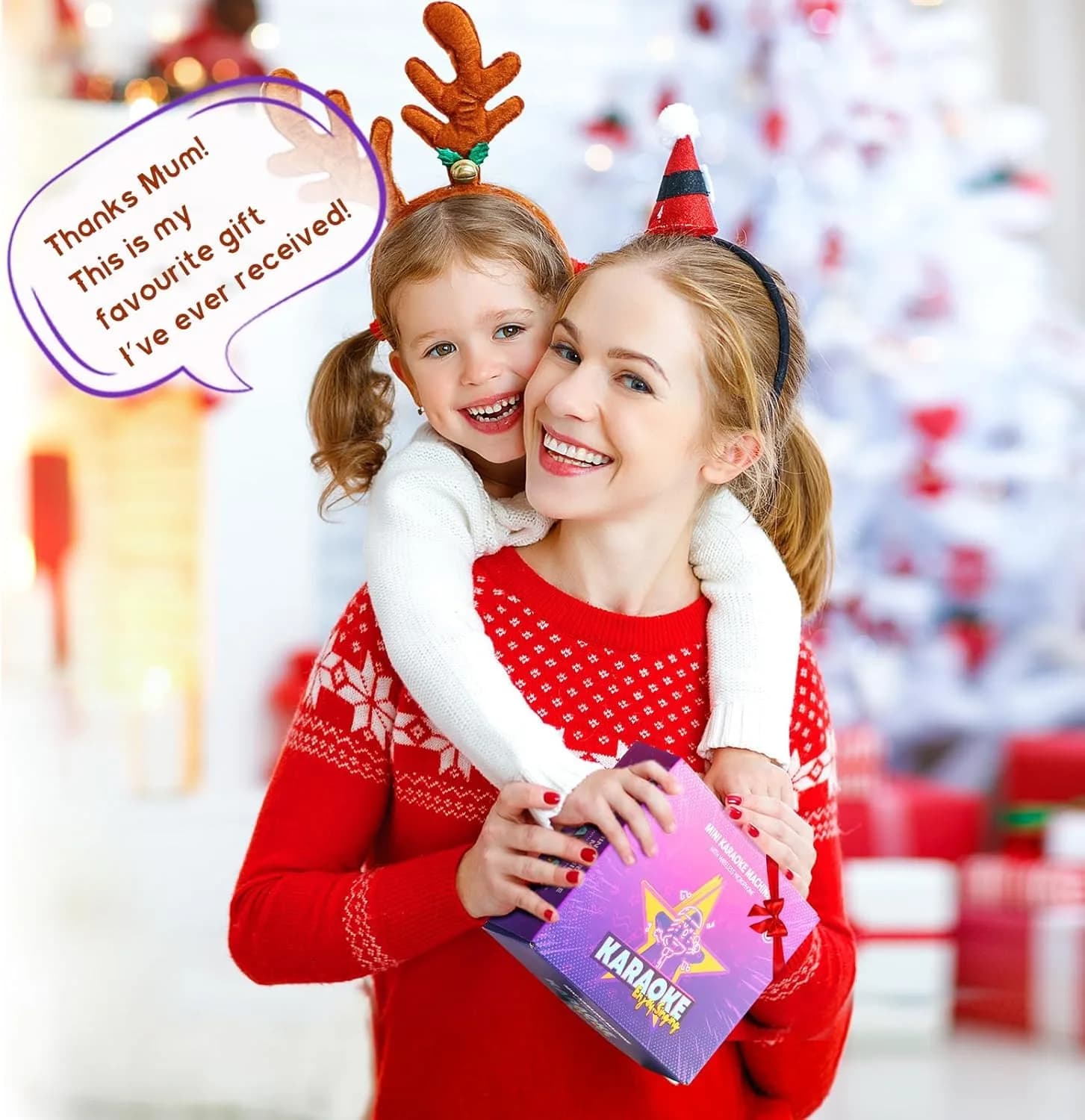 YLL Karaoke Machine for Kids, Orange | Portable Bluetooth Speaker with 2 Wireless Microphones, 5 Magic Voices Party, Present for Boys Ages 3,4,5,6,7,8,9,10+ - view 5