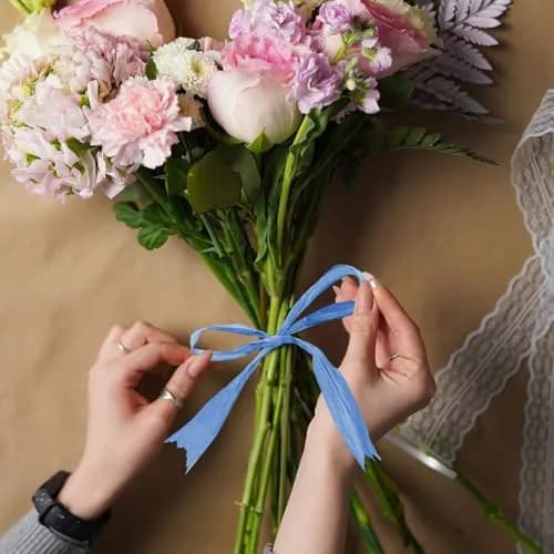 CREATRILL Blue Raffia Paper Craft Ribbon 218 Yards (654 ft / 594.4 m) | Eco-Friendly & Biodegradable for Crafts & Gifts thumbnail 6
