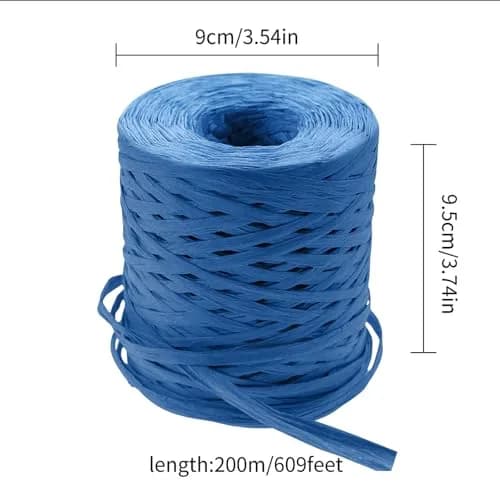 CREATRILL Blue Raffia Paper Craft Ribbon 218 Yards (654 ft / 594.4 m) | Eco-Friendly & Biodegradable for Crafts & Gifts thumbnail 2