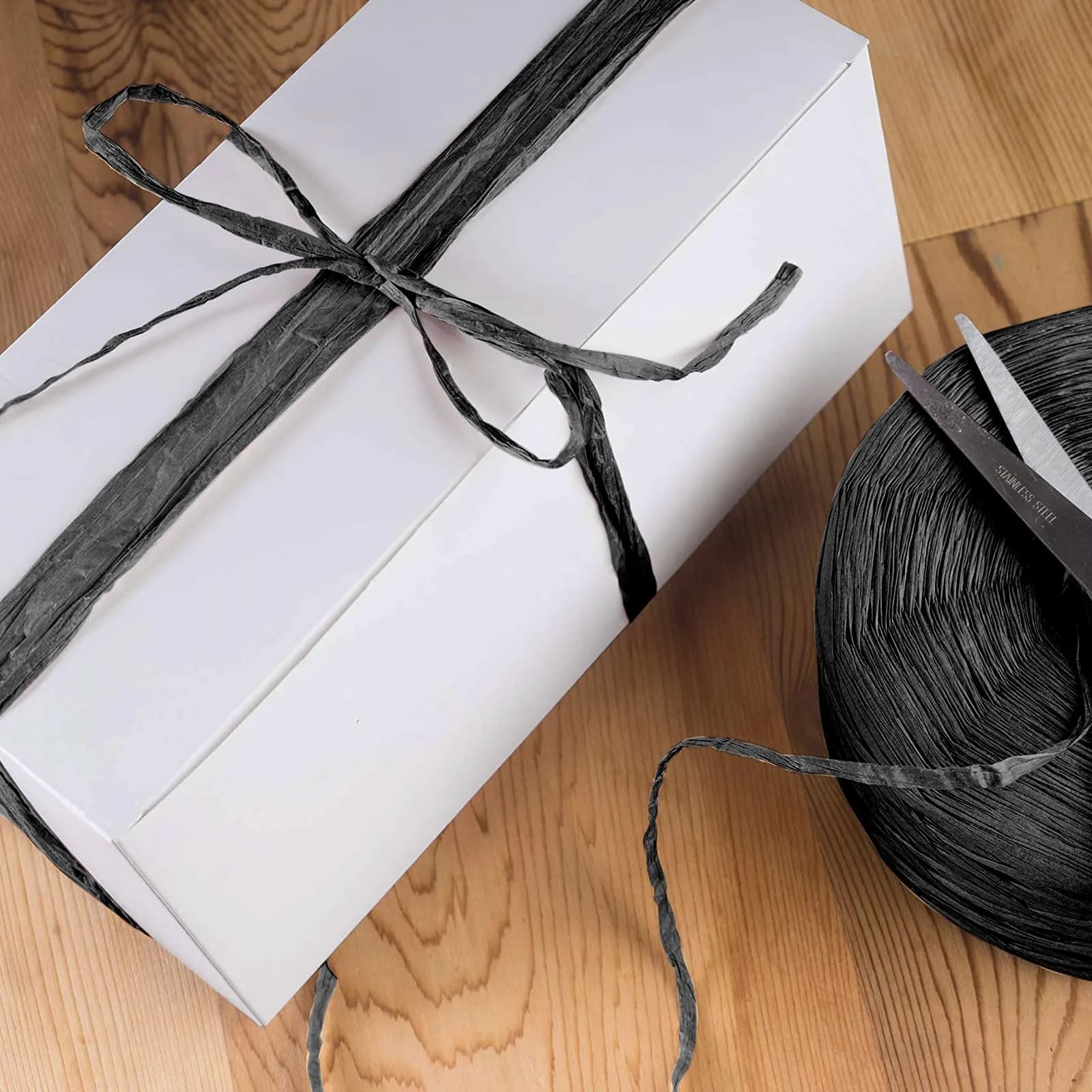 CREATRILL Black Raffia Paper Craft Ribbon 218 Yards (654 m) | Eco-Friendly & Biodegradable - view 3