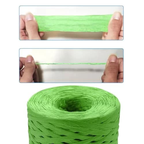 CREATRILL Raffia Paper Craft Ribbon 218 Yards (654 Meters) | Rustic Green Solid thumbnail 4