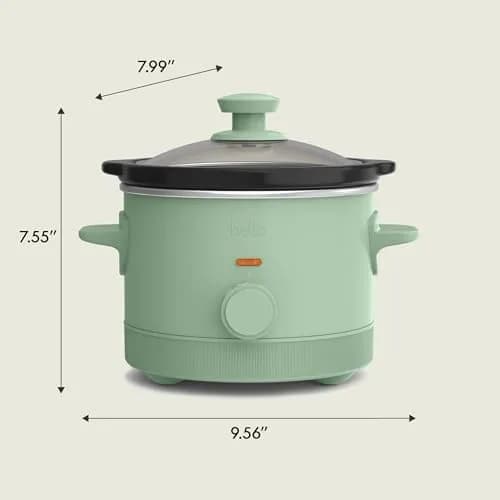 BELLA 1.5QT Slow Cooker Seaglass | Non-Toxic Ceramic Coating, 3 Heat Settings thumbnail 7