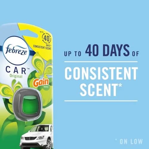 Febreze Car Air Freshener Vent Clips Gain Original Scent 3 Count | Odor-Fighting Automotive Fragrance thumbnail 2