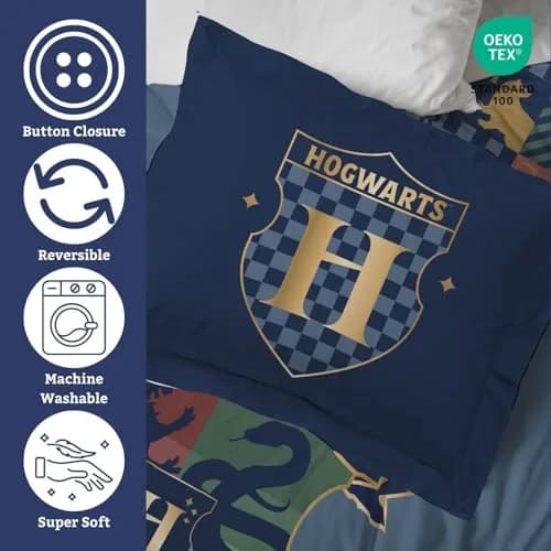 Jay Franco Harry Potter Duvet Cover Set Full Size 172cm x 218cm (68" x 86") | Officially Licensed Magical Charm thumbnail 3