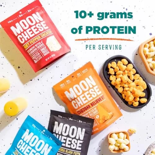 Moon Cheese Bites Bundle, Protein-Rich Cheese Snack, 6 oz (3-Pack) | Savory, Low-Carb, Gluten-Free thumbnail 9