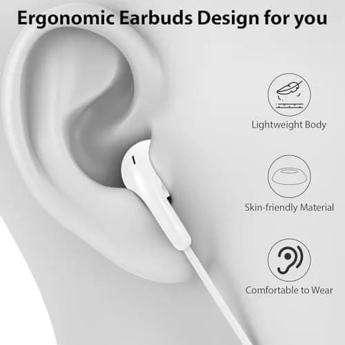 ACANDYA USB-C Wired Earbuds with Microphone & Volume Control, 1.2m Cable | Noise Isolating HiFi Stereo Headset thumbnail 4