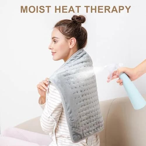 Deepsoon Electric Heating Pad 24x20 Inch Light Gray | 6 Heat Settings & 2-Hour Auto Shut-Off thumbnail 4