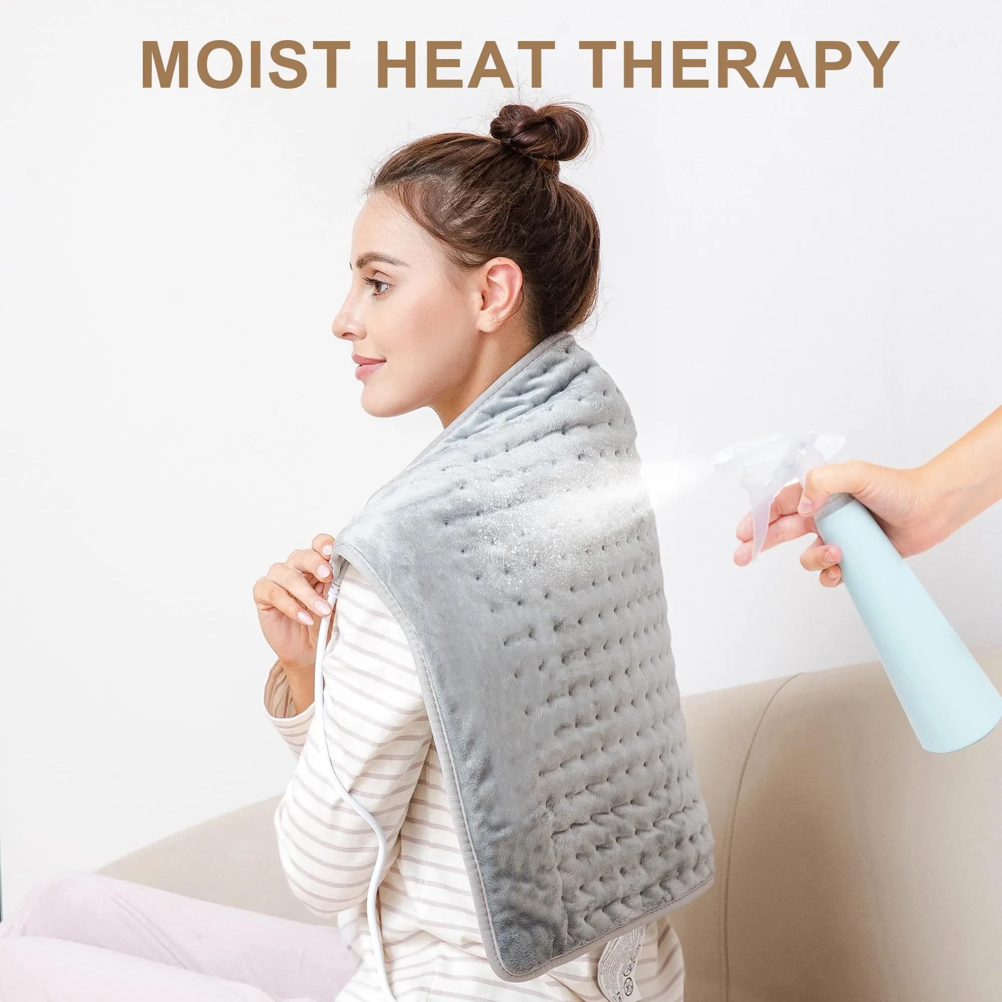 Deepsoon Heating Pad 61 x 51 cm (24x20 Inch) | Soothing Moist Heat for Back Pain Relief, Fast Heating Electric Pad - view 4