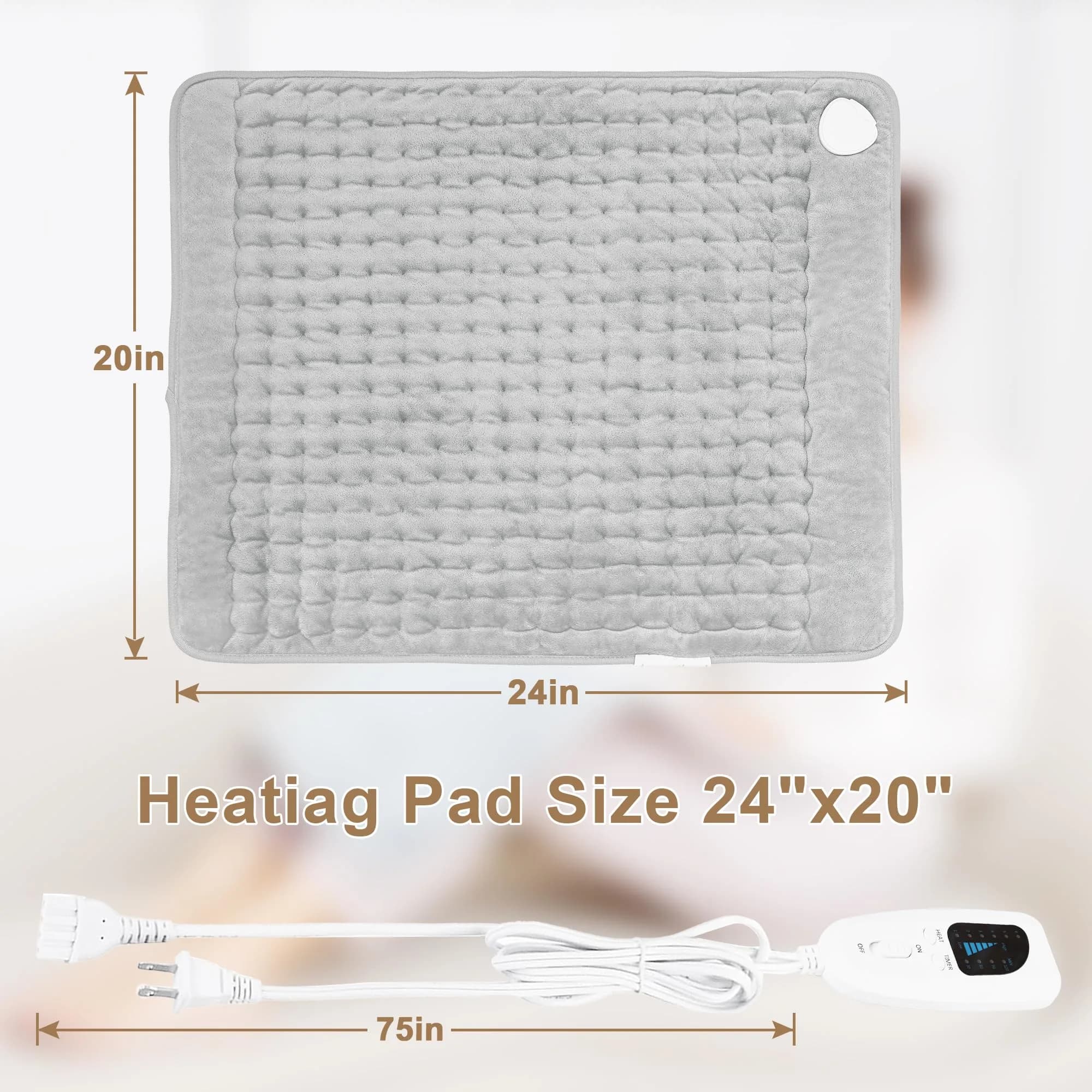 Deepsoon Heating Pad 61 x 51 cm (24x20 Inch) | Soothing Moist Heat for Back Pain Relief, Fast Heating Electric Pad - view 8