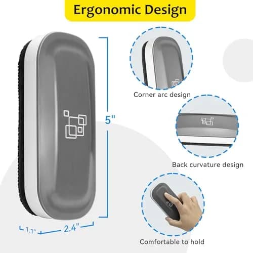 maxtek Magnetic Dry Erase Eraser Gray 1 Pack | Strong Magnetic Grip for Whiteboards and Glass Boards thumbnail 6