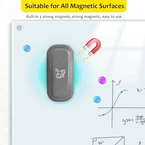 maxtek Magnetic Dry Erase Eraser Gray 1 Pack | Strong Magnetic Grip for Whiteboards and Glass Boards thumbnail 3