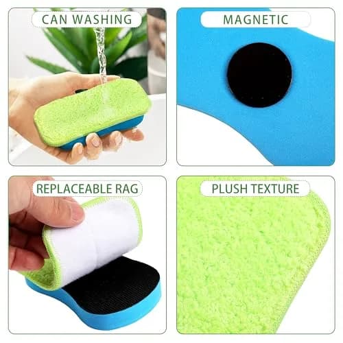 OSOPOLA 3 Pack Chalkboard Eraser + 6 Microfiber Cloths | Reusable Cleaning Tool for Whiteboards and Chalkboards thumbnail 3