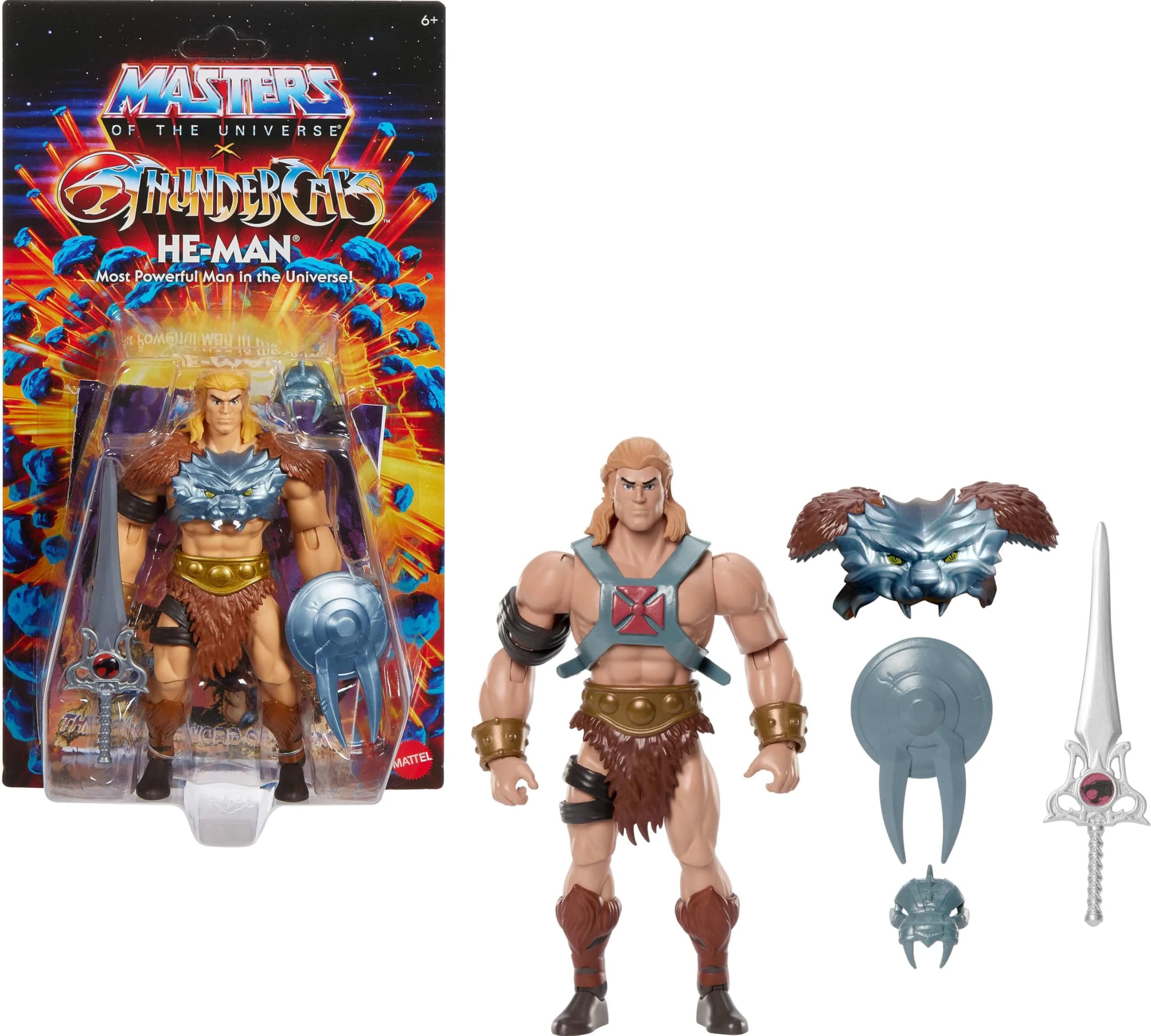 Masters of The Universe x ThunderCats 5.5 Inch Action Figure | Nostalgic Crossover Toy with Removable Armor & Mini Comic — Multicolor