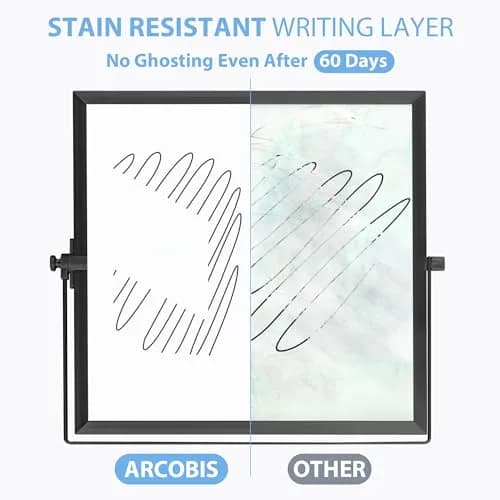 ARCOBIS Small WhiteBoard with Stand 10" x 10" | Magnetic Double Sided, Compact & Portable thumbnail 3