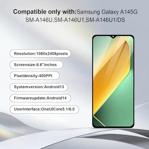 SIMDOG Samsung Galaxy A14 5G Screen Replacement SM-A146U with Frame, 170g (6 oz) | Full Assembly LCD Touch Display Digitizer thumbnail 2