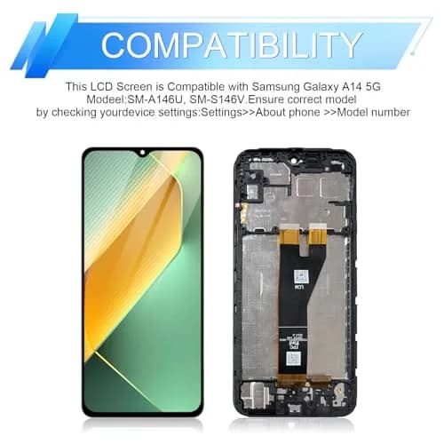 SIMDOG Samsung Galaxy A14 5G Screen Replacement SM-A146U with Frame, 170g (6 oz) | Full Assembly LCD Touch Display Digitizer thumbnail 3