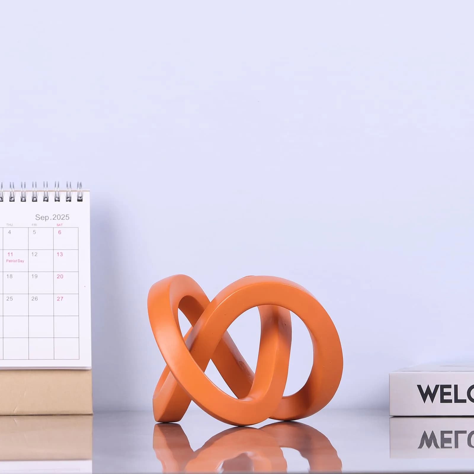 DOVDOV Orange Sculpture 3.9 inches | Modern Möbius Strip Home Decor thumbnail 8