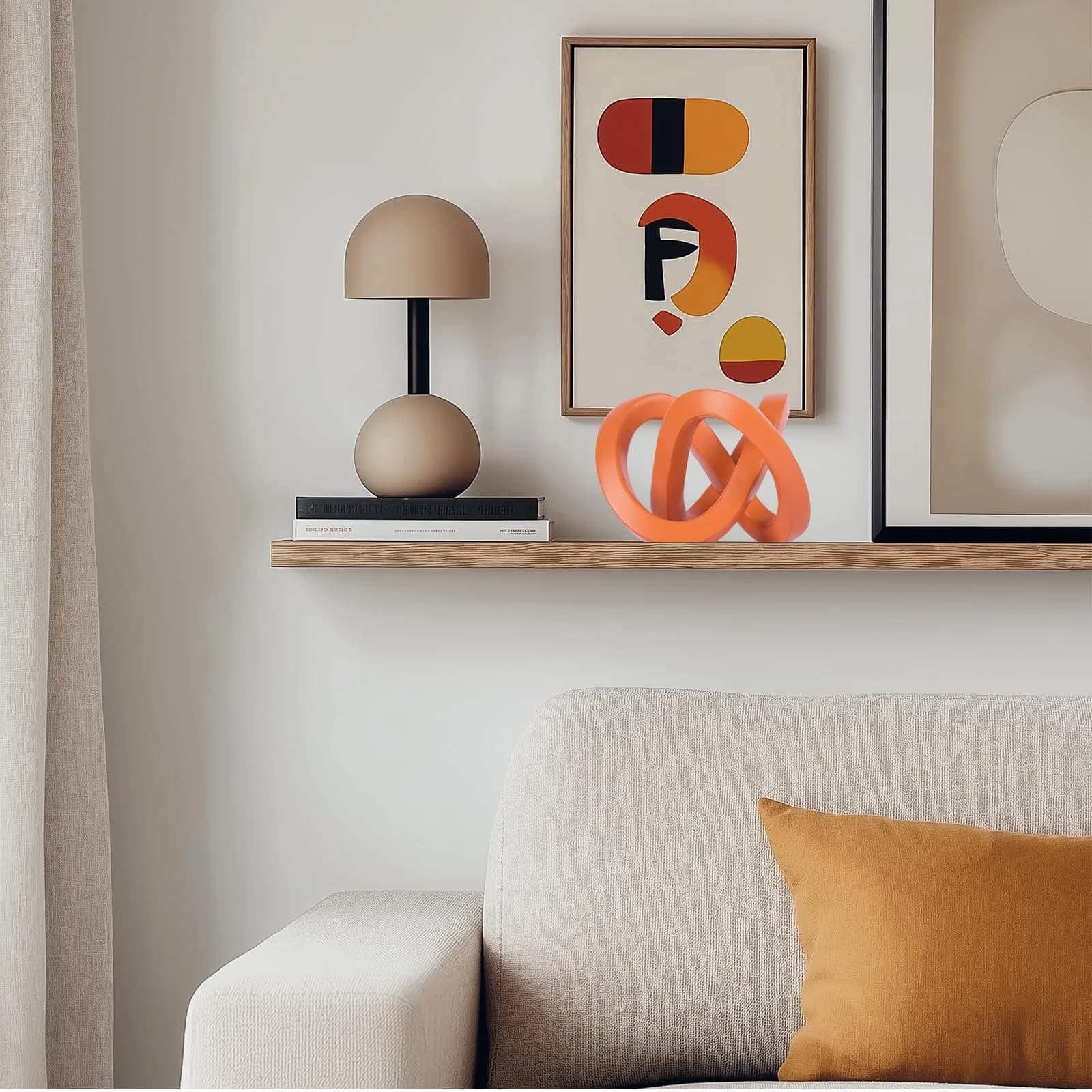 DOVDOV Orange Sculpture 3.9 inches | Modern Möbius Strip Home Decor thumbnail 3