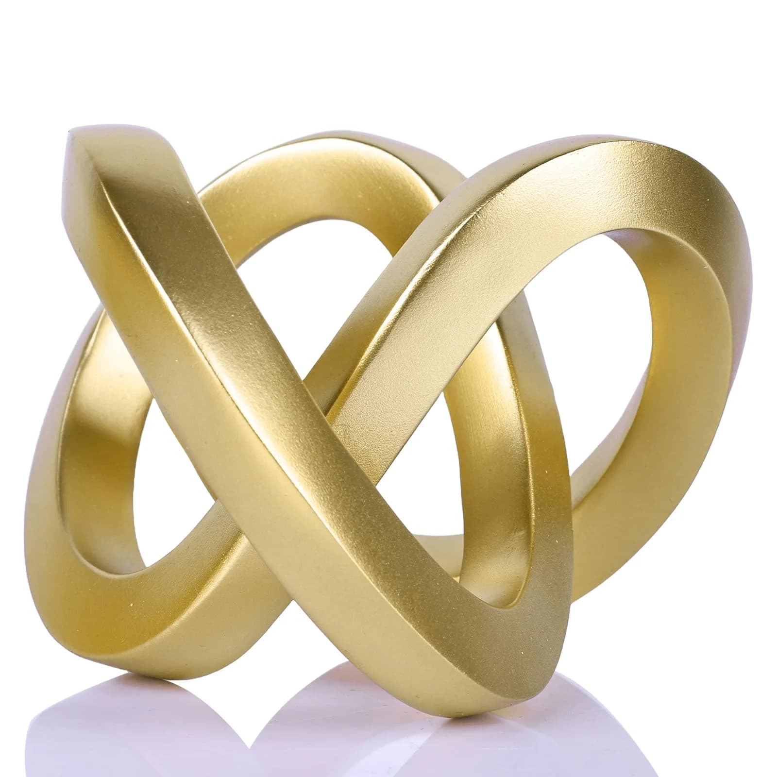 DOVDOV Gold Knot Decorative Sculpture 3.9 inches | Modern Art Mobius Ring for Shelves & Office — B-gold